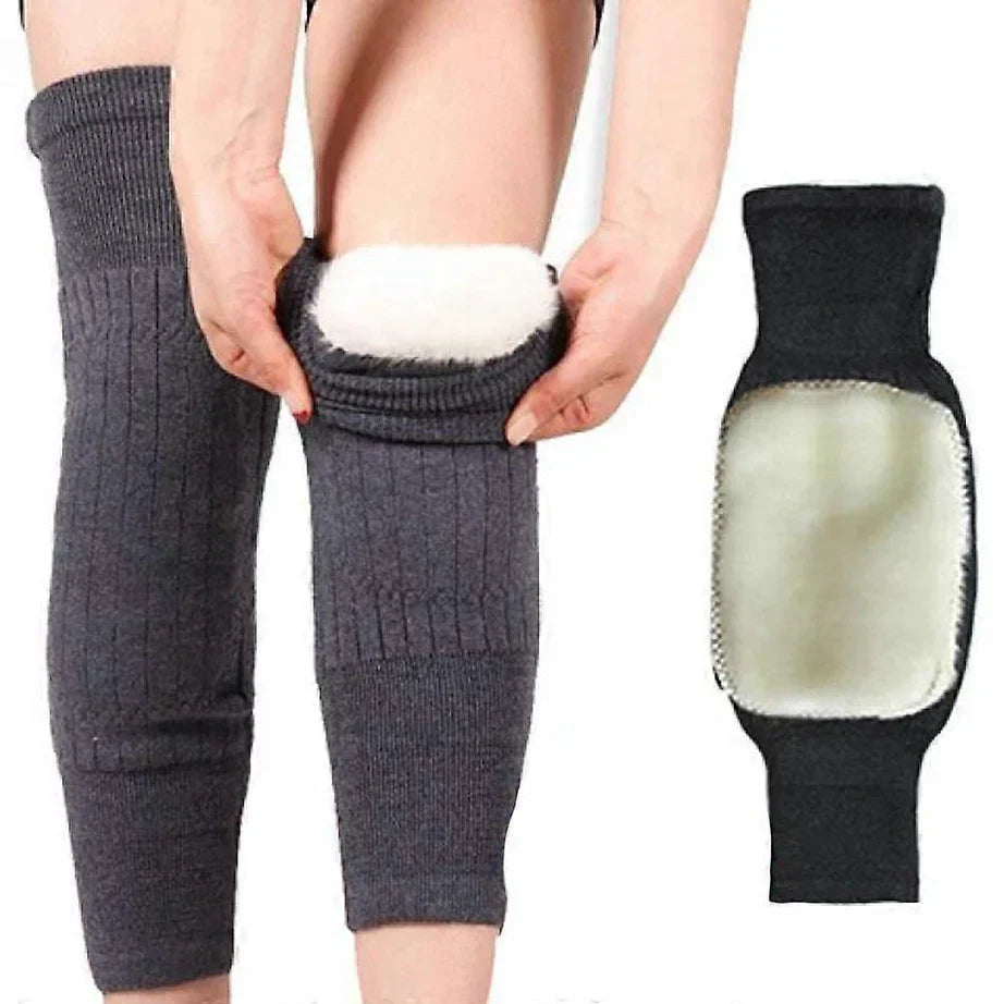 Knee Warmer - Woolen Blend Thermal Leg Warmers - 1 Pair Knee Pad - Unisex Elastic Knee Pads For Men & Women