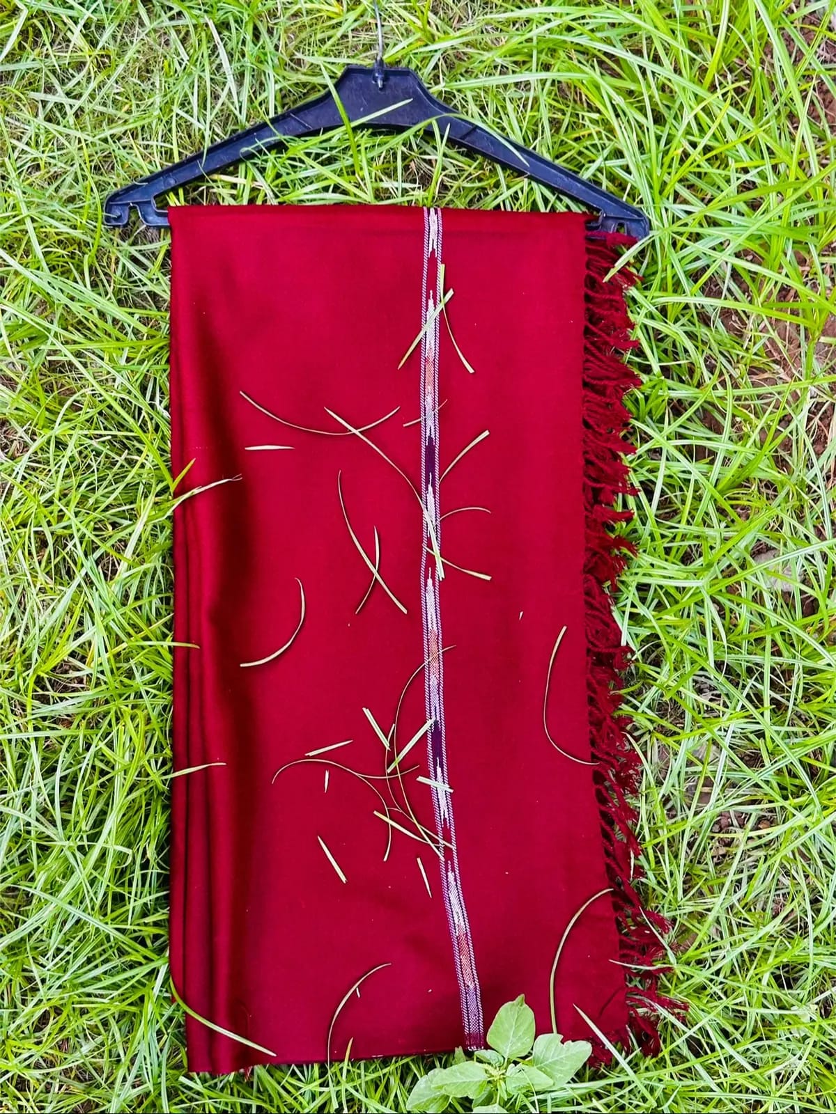 Men Wool Maroon color Shawl by Designer Shawl.